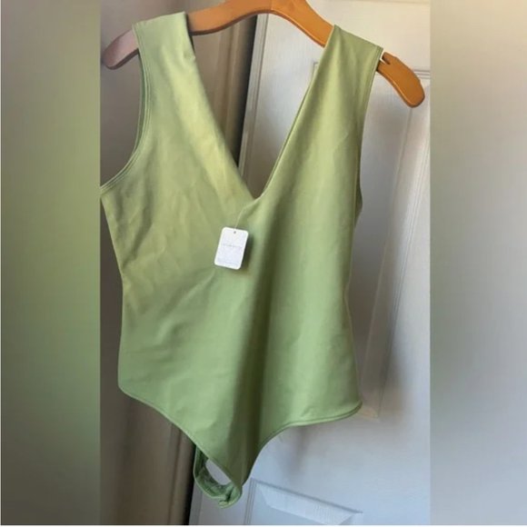 NWT Free People | Keep It Sleek Bodysuit in Oasis Green Size L - Picture 3 of 6